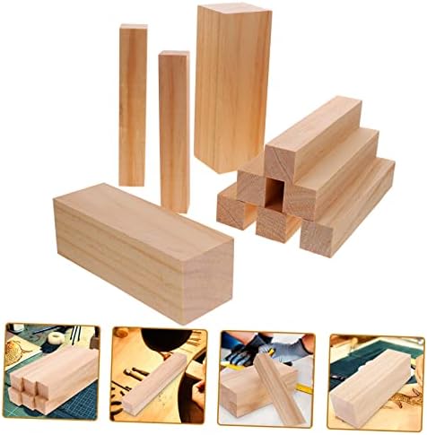 Excelty 10pcs esculpidos em blocos de madeira para adultos Nome de adultos Carimbo de basswood personalizado Blocks Wood Craft Supplies