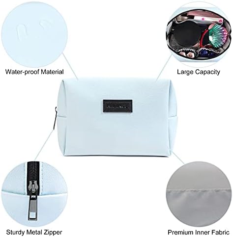 Maange 2 PCS Saco de maquiagem pequeno para bolsa, bolsa de maquiagem de bolsas cosméticas de viagem bolsa de zíper portátil de couro por portátil para mulheres