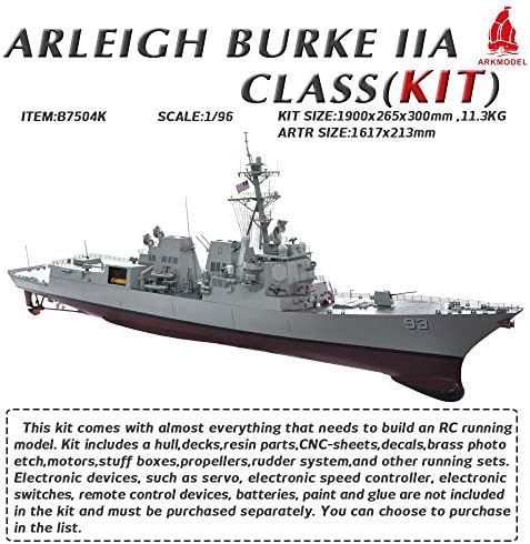 Arkmodel 1/96 Arleigh Burke Kit IIA Classe dos EUA Classe de Mísseis Guiados de Destruidores Destruidores DDG93 B7504K