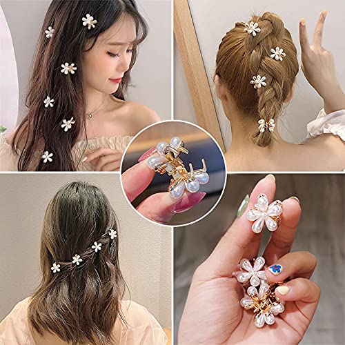 Garras de cabelos de flor de cristal pérola clipe para mulheres acessórios de cabelo para meninas define festas casas de casamento