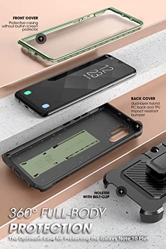 Supcase Unicorn Beetle Pro Série Case projetada para Samsung Galaxy Note 10 Plus/Note 10 Plus 5G, Holster Rugged de corpo inteiro