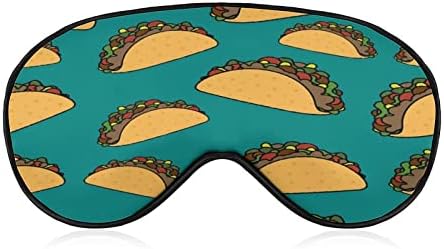 Padrão azul com tacos Sleeping Blacefold Mask, capa de sombra de olho fofo com alça ajustável para homens homens à noite