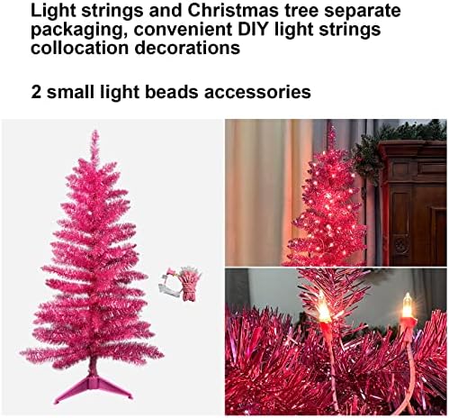 Árvore de Natal Artificial de 4 pés ， Natal Pine Tree Incêndio Iluminação DIY Montagem fácil para decoração de férias