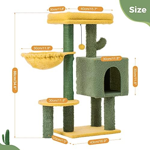 MEOWSIR CAT Árvore fofa Tower Tower Cactus Cat Posta