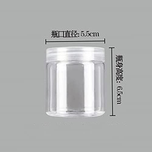 Recipiente de alumínio de palha transparente lata transparente garrafa de viagem tampa de bálsamo redonda redonda de armazenamento de boca largo