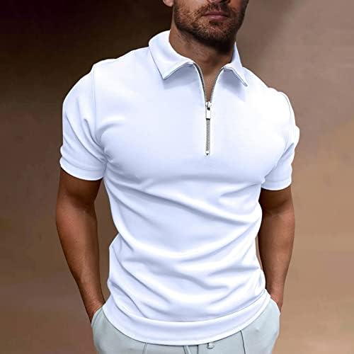 Camisas masculinas RTRDE MENINAS PORTURA O SMUMO DE MUNDA CURTA DE MUNDA CURTA Golfe Zipper casual Top Shirt Polo Shirts
