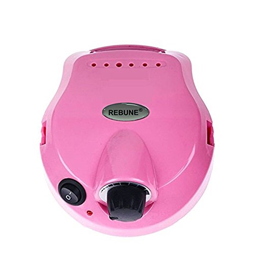 Rebune Pro Electric Nail Brill 35000 RPM UNID POLLYER FORQUE BIT MACHINE MANICURE KIT Pink Pink
