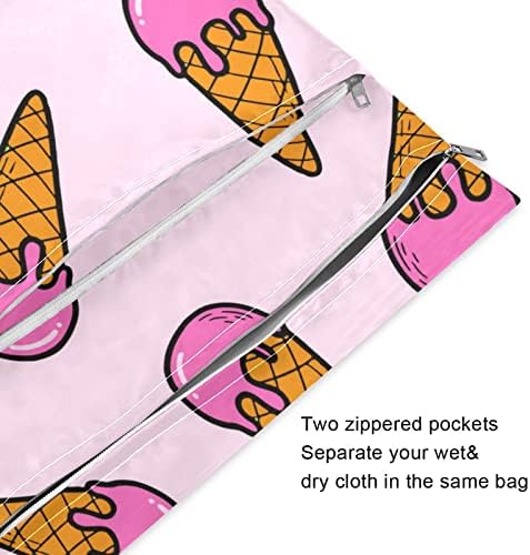 Icei Kigai 2pcs bolsas secas úmidas para fraldas para fraldas de bebê reutilizável com alça de ioga bolsa de ginástica