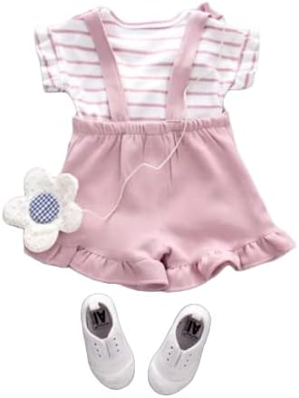 Baby Girl/Toddler Suspender Conjunto 1x camisa e 1x shorts de suspensório de babados
