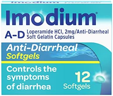 Imodium A-D Anti-diarrheal Medicine Softgels, 2 mg de cloridrato de loperamida, 12 ct.