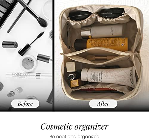 Bolsa de maquiagem de viagem a lasperal de grande capacidade Organizador de bolsa de cosméticos Couro à prova d'água