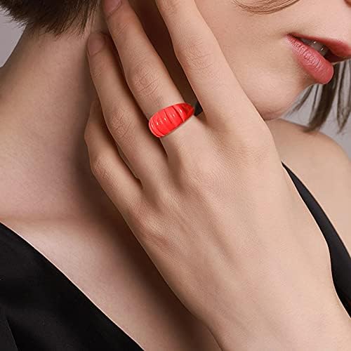 Anéis femininos moda a moda colorida resina robusta anéis correspondentes para mulheres meninas acrílico geométrico indicador