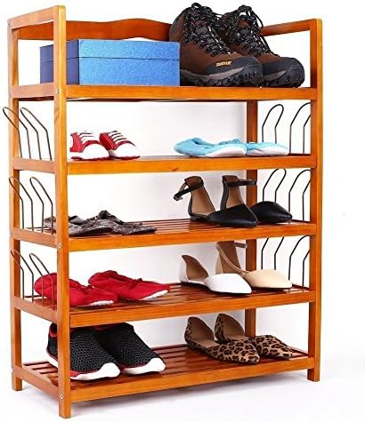 Organizador do rack de sapatos Timmyhouse 5 camadas prateleira de armazenamento de madeira armário doméstico Entrada do dormitório