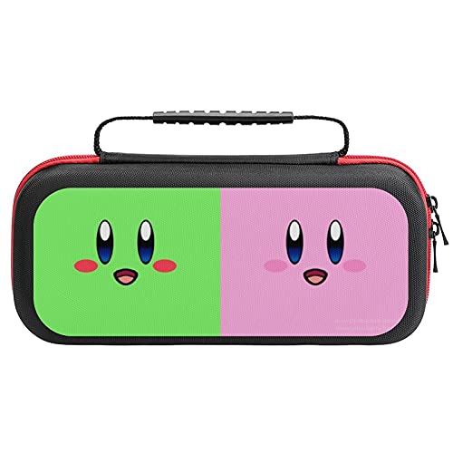 Kirby fofo bolsa vermelha rosa, caixa de transferência de viagens para o console e acessórios de switch lite, bolsas de armazenamento