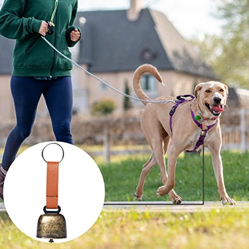 Vin Beauty Dog Colle Bell Bells Rastreador de ruído Matador de ruído Extra Anti-roubo com sino de cinta de couro para suprimentos