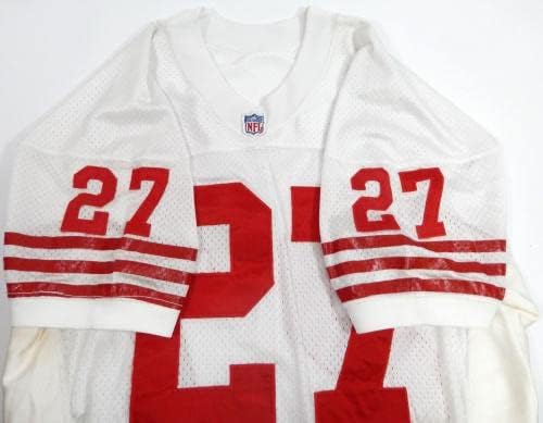 No final dos anos 80, no início dos anos 90, o jogo San Francisco 49ers 27 usou White Jersey 722 - Jerseys usados