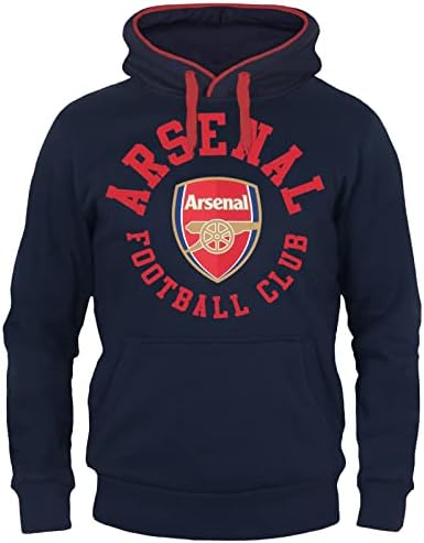 Presente de futebol oficial do Arsenal FC Mens com capuz gráfico azul