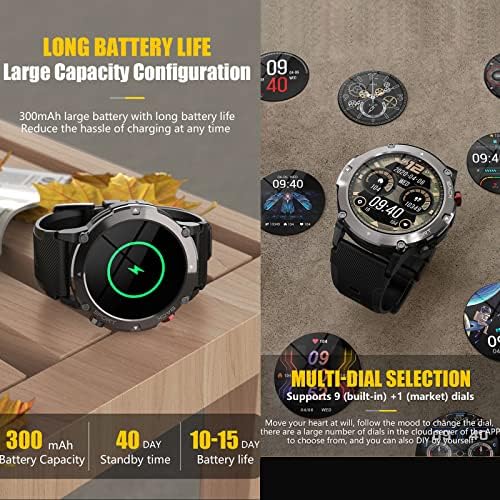 C21 Smart Men's Watch com o timer de sono de frequência cardíaca do Bluetooth, do Bluetooth Active Rastreio de Fitness