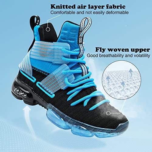 Sapatos de basquete infantil jmfchi sapatos esportivos de topo alta tênis de cena durável tênis de corrida sem deslizamento