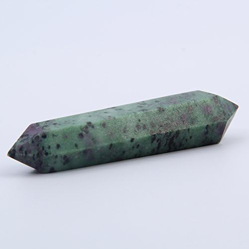 Hongjintian Natural Rock Epidote Reiki Healing Quartz Crystal Points/Coluna Aprox.3.85inch