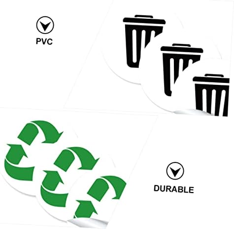 Tofficu 1 Conjunto 6 folhas de classificação de lixo lixo lixo de lixo pode rotular adesivos de classificação de lixo adesivos