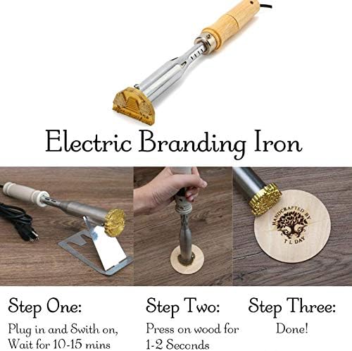 Ferro de marca elétrica personalizada, personalize o presente de carimbo de madeira para marceneiro e comida artesanal de couro,