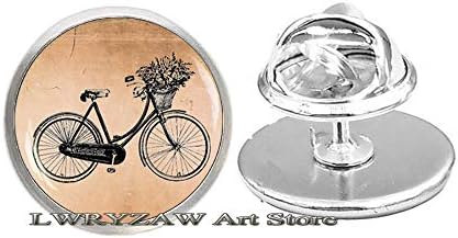 Broche de bicicleta, pino de bicicleta, broche hipster gráfico, broche de estilo, pino de cúpula de vidro, bicicleta retrô, m87