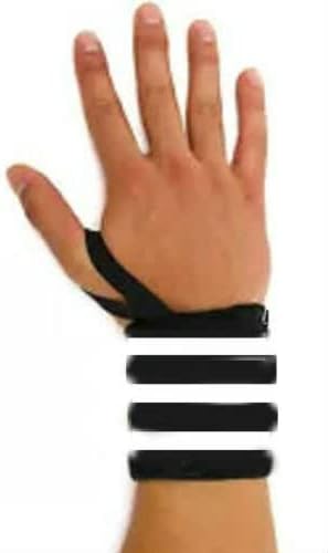 Enrolamento de pulso 16 polegadas - levantamento de peso e proteção contra levantamento de pulso envolve preto elástico de força pesada com três pistas brancas