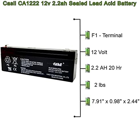 Casil 12V 2.2AH Substituição Bateria compatível com EXP1233