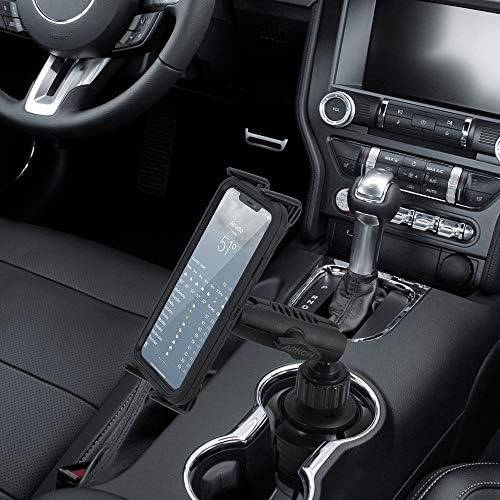 Arkon Robust Universal Car Cup Holder Mount Compatible com iPhone 12 11 XS XR Galaxy Note 20 10 9 S21 S20 S10 Varejo Preto