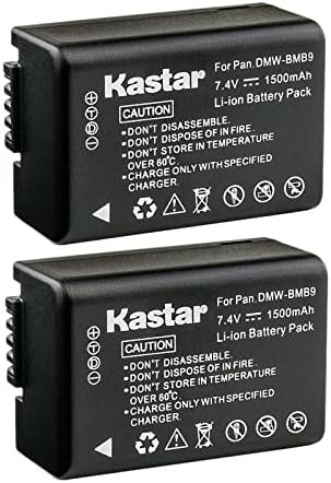 Substituição de bateria de 2 pacote KASTAR para DMW-BMB9, DMW-BMB9E, DMW-BMB9PP, LUMIX DMC-FZ40, DMC-FZ45, DMC-FZ47, DMC-FZ48, DMC-FZ60,