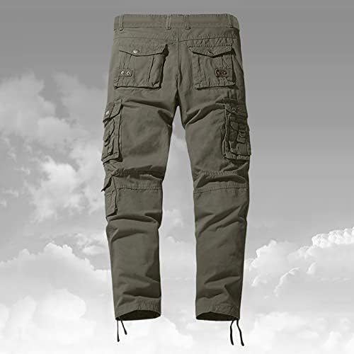 Calça de carga jeans para homens homens casuais calças calcárias com várias bolsas de cor lateral de cor ao ar livre ao