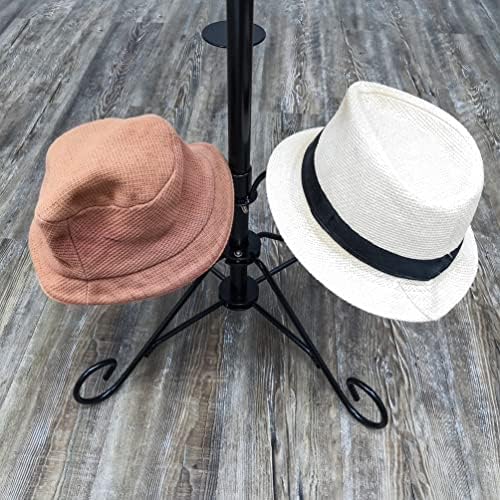 FixtUledIsPlays de 5 camadas 15 chapéu giration rack rack grátis de cabeça permanente peruca de piso de metal para tampas, perucas e chapéus 22x22x73 10101-NF