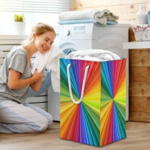 QMXO 75L Abstract Rainbow Color Swirl Rouping Horty Torna dobra de roupas de tecido de nylon de nylon com alças estendidas para brinquedos