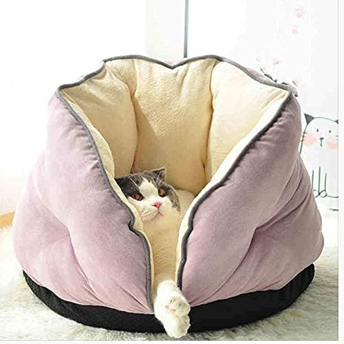 Yang1mn gato gato saco de dormir kennel canil cão pequeno outono e inverno quente semi-fechado quarto gato casa gato