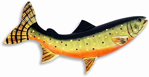 Lx pintada à mão Brown Brook Trout Mount Mount Decor Decor Placa Réplica de peixes 18