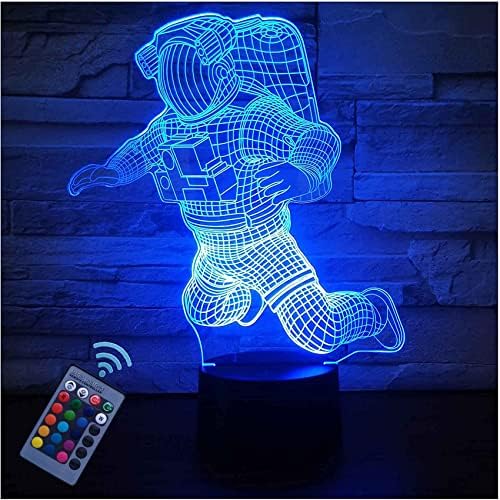 3D Astronaut Night Light Light USB Controle remoto Touch Touch Decor Lamp Lâmpadas de Ilusão Optical 7/16 Luzes de Cores Luzes Led