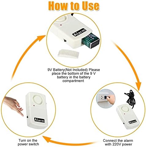 Watris Veiyi 120dB Falha de energia Alarme, alerta de alarme de interrupção inteligente Sirene, alerter de falha automática