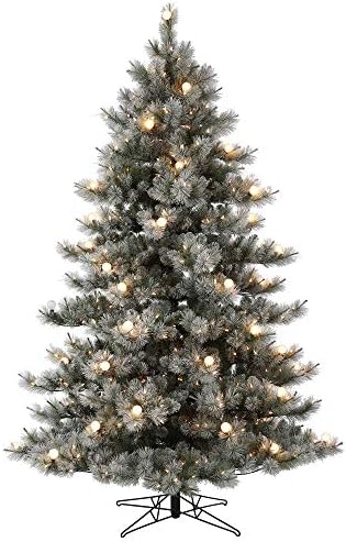 Vickerman Artificial 4,5 'x 44 Indoor Flocked Cayce Pine Christmas Tree - 250 LED Warm White Mini Lights - 25 LED G40 LUZES