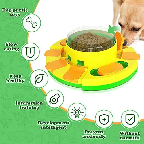 Charmluvee Dog Puzzle Toys Interactive Dog Toy para IQ Training Aid Pets Digestion, Tratar dispensador para treinar alimentação engraçada,