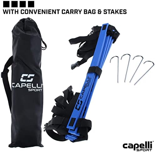 Capelli Sport Speed ​​Agility Ladder, 10 Rung Sports Speed ​​Training Ladder com bolsa de transporte, azul, 15 pés
