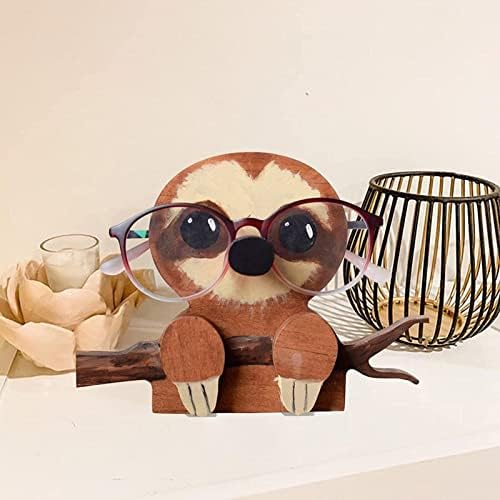 Guanglu Animal Glasses Stand Stand Cat Dog de madeira Óculos de madeira Stand criativo porta -vozes criativas de óculos de sol Handmade
