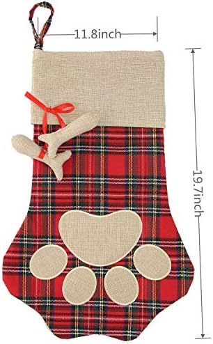 Xinblueco 2Pieces Staque de natal Pata de estimação Sabedas lareira de seca em meias penduradas para gato de cachorro e decoração de natal