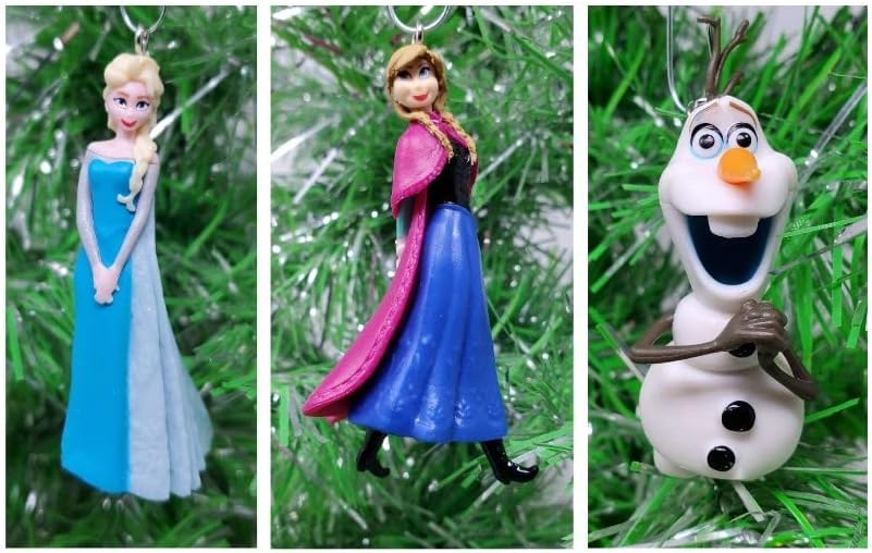 Ornamento de árvore de Natal do País das Maravilhas de Inverno Frozen com a princesa Elsa, Anna, Elsa e Olaf