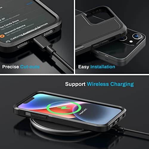 Maxcury projetado para iPhone 13 e 14 Case, [Proteção completa] [Antanspressão] [Anti-Scratch] Caso de Proteção para Diretivas