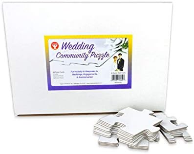 Puzzle de livros de convidados de casamento de produtos HyGloss, quebra -cabeça não tradicional em branco que pode ser assinado e personalizado por entes queridos, aprox. 84 x104 polegadas, 500 peças centrais 500 participantes