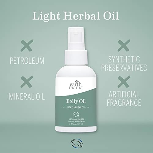 Óleo da barriga da mama Terra para a pele seca | Cuidado com a pele do calendula Oil hidratante para incentivar a elasticidade natural e ajudar a prevenir estrias durante a gravidez e o pós-parto, 8 onça-fluidos