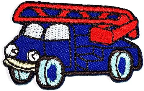 Kleenplus 3pcs. Mini veículo de resgate Carto de carro azul Costurar ferro em remendo apliques artesanal de roupas