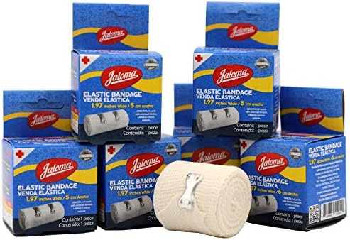 Bandagem elástica de Jaloma, envoltórios confortáveis ​​para apoiar juntas e entorses lesionadas, 6 pacote de 1,97 ', 6 bandagens