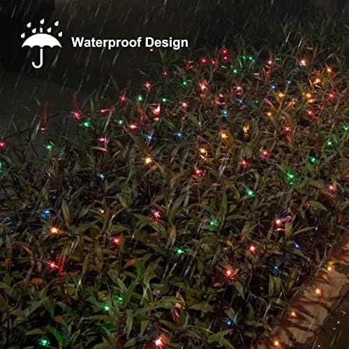LOMOTECH LUZES DE NETA DE NATAL, 6 pés x 4 pés 150 contagem de luzes incandescentes, luzes de arbustos conectáveis ​​de ponta a